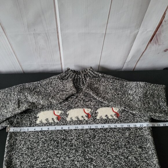 Loft Polar Bear Mock Neck Knit Pullover Sweater, Women’s M, Gray, Long Sleeve - Picture 7 of 8
